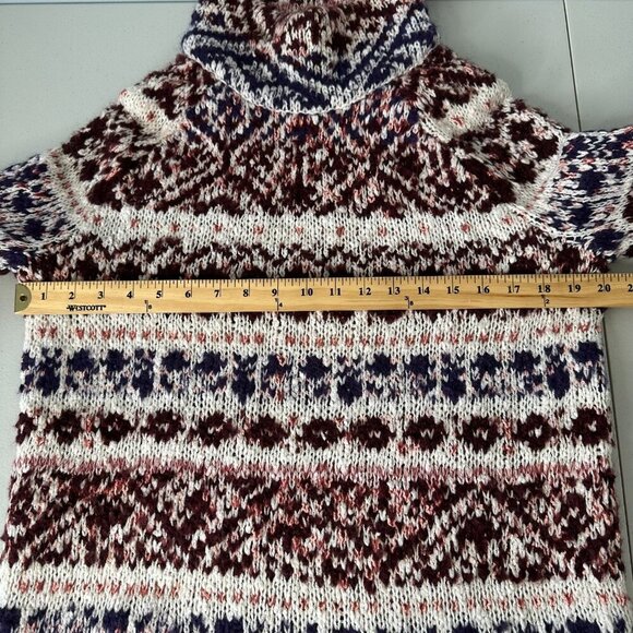 Free People Turtleneck Sweater Mini Dress Fair Isle Wool Blend XS - Picture 8 of 9